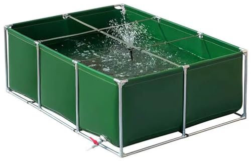 Generisch Aquakultur-Wassertankreservoir, Aquariumbecken mit Ablassventil, großes rechteckiges Becken mit Rahmen, geeignet zum Schwimmen mit Koi-Fischschildkröten,Grün,3x3x0.9m