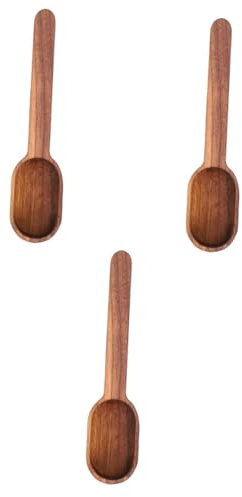 OKUMEYR 3pcs Wood Measuring Spoon Coffee Scoop for Coffee Tea Sugar and Flour and Foodies Kitchen Tool