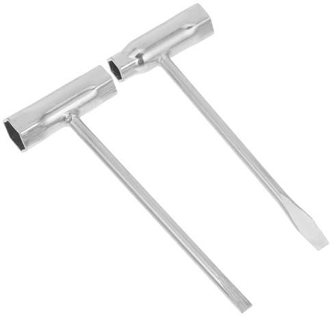 Parliky 2pcs T-Wrench Spanner Tool Set for Chainsaw and Lawn Mower Heavy-Duty 18cm and 19cm Length Spark Plug Wrench and Adjustment Tool for Garden Equipment