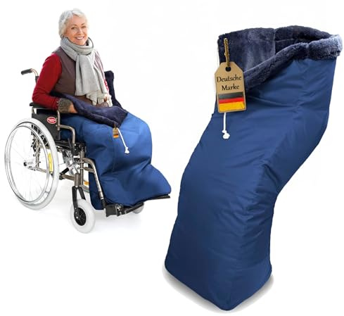 FabaCare Schlupfsack mit kuscheligem Webpelz für Rollstuhlfahrer, extra warme Rollstuhldecke, Beinschutzdecke, Kniedecke für Rollstuhl, Größe XXL