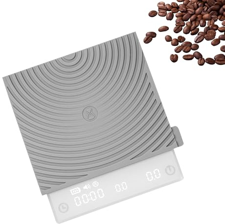 Black Mirror Mini TIMEMORE, Balance Espresso avec fonction de débit, balance à café portable, 2 kg/0,1 g, tampon de protection en silicone, Blanche