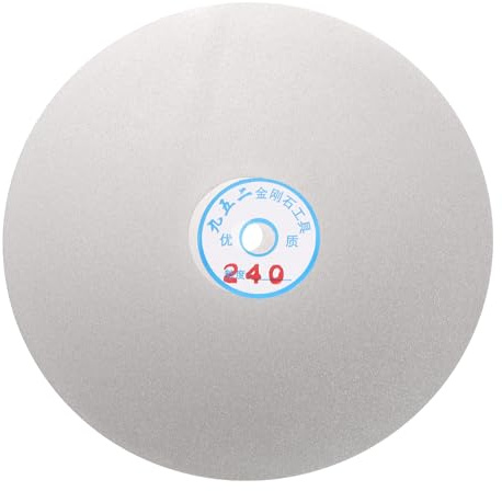 sourcing map Disco diamantato piatto da 20,3 x 1,27 cm, grana 240, mola abrasiva diamantata per smerigliatura, levigatura, lucidatura, ceramica, vetro, pietre, pietre preziose