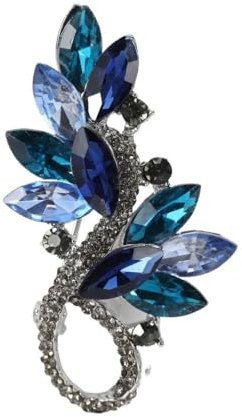 Broche en verre de cristal colorée personnalisée - Accessoire vestimentaire de tempérament Joker rétro(Bluecolorful)