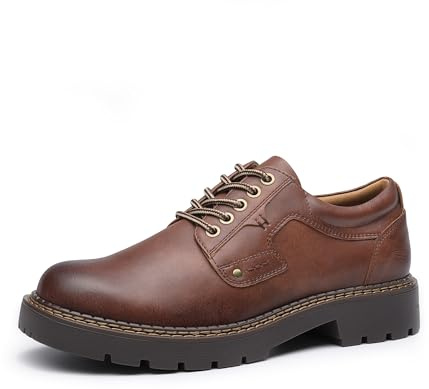 Bruno Marc Zapatos de Vestir Hombre Oxfords Zapatos de Cordones Clásico Zapatos de Traje con Suela TPR Antideslizante,Size 45,Marrón,BMEMOX2501