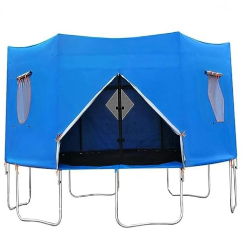 Kalastussaari Recreational Trampoline Cover, Heavy Duty Sun Shade Covers, 12ft Oxford Cloth Trampoline Tent with Window and Skylight, Canopy with Zipper and Strap Fit for 8 Straight Pole