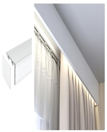 Aluminum Alloy Blackout Curtain Valance Box - Double Track Decorative Frame for Roller Blinds, Wall/Ceiling Mount, 4ft (120cm) Top Installation, Stylish Home Decor