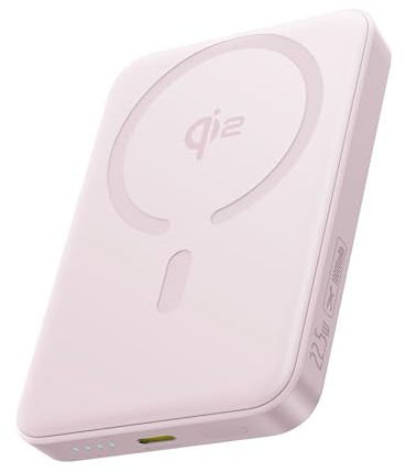 Baseus EnerFill Qi2 Certificado MagSafe Power Bank 10000mAh, PD 22.5W USB-C Salida, 15W Wireless Magnetic PowerBank, Mini Bateria Magsafe para iPhone 17/16/15/14/13/12 Plus, Pro, Pro MAX, Rosa