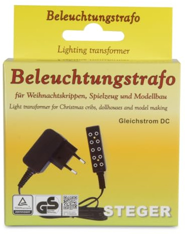 Riffelmacher 78530 Transformateur d'éclairage 5 voies pour LED et ampoules, bloc d'alimentation pour crèches et modélisme, accessoires d'éclairage de Noël