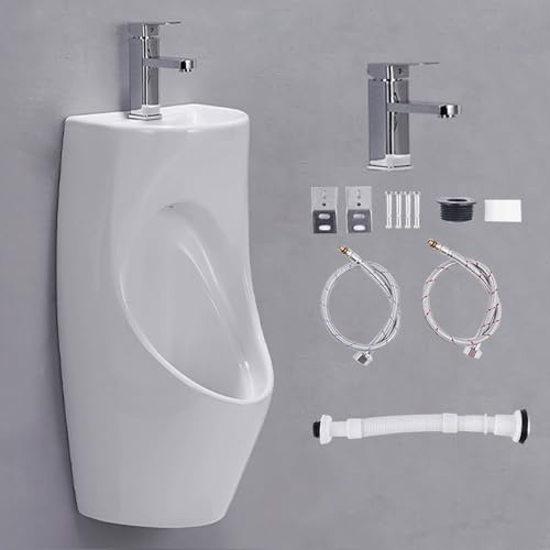 Urinoirs pour homme anti-déversement, urinoir sans eau, urinoir en porcelaine, anti-déversement, urinoir extérieur, pour salles de bains, hôtels, magasins avec lavabo et robinet