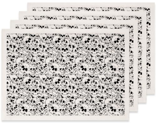 SUPERDANT 4 Pezzi Carta da Trasferimento con Teschi Sottosmalto per Ceramica Decalcomanie Argilla Adesivi Artistici per Artigianato Fai da Te Decoro Smaltato a Scorrimento Regali Halloween