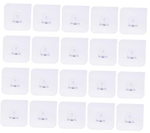 SOPOTUTU 50 pezzi Supporti per Mensole in Trasparente Fissaggi Adesivi Senza Foratura Portata Forte per Armadi e Ripiani Facili da Installare e Resistenti