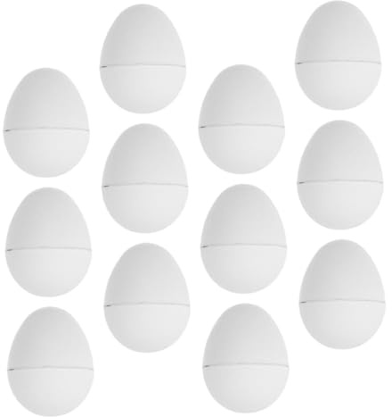 DOITOOL 12 Stück Teiliges Ostereier aus Pappmaché zum Bemalen Offene Nachfüllbare Papier-eier DIY Bastelset für Familienaktivitäten und Festliche Osterdekoration