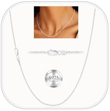 ZHESHY Collana Argento 925 Donna Collane Catenina Argento Sterling 925 Sottile Girocollo Lunga Senza Ciondolo Larghezza:0,8/1/1,3 mm Lunghezza:40cm-75cm Gioielli Regalo Compleanno Natale