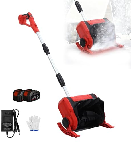 ORIDLECTAL Fraise a Neige Electrique, Deneigeuse avec Moteur 1200W, Batterie 20V 4Ah, Portée de Déneigement 16cm, pour Allées et Escaliers, Déneigement Rapide et Léger