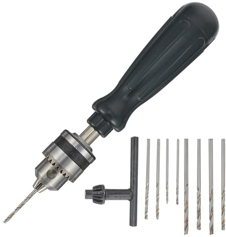 Sewroro Taladro Manual para Carpintería y Modelismo, Herramienta de Perforación de Madera Resistente y Antideslizante, Taladro de Mano Portátil para Grabado y Bricolaje