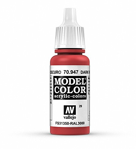 Vallejo Couleur de modèle 17 ml Peinture acrylique - Rouge vermillon foncé Fs 31350