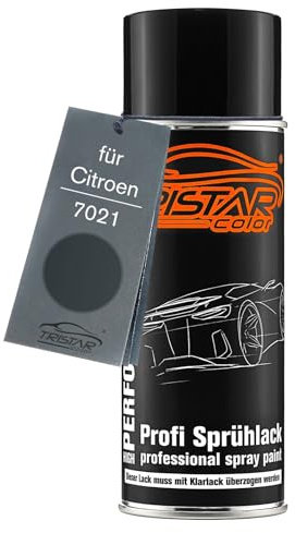 TRISTARcolor Peinture voiture Bombe de peinture pour Citroen 7021 Appret Gris Fonce Peinture de base aérosol 400 ml