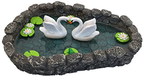 Miniaturschwanenteich – LIEBE liegt in der Luft! Ein Miniaturschwanenteich für den Miniaturfeengarten und Miniaturgartenzubehör von GlitZGlam