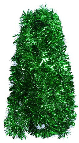 DECORA Green Tinsel Garland for Christmas Tree Decorations St. Patricks Day Wedding Birthday Party Supplies 33 FEET