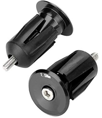 Lenkerendkappe, Aluminiumlegierung Fahrrad Lenker Griff Bar End Stecker Kappe Teile für die meisten Fahrräder Straße (1 Paar) (Schwarz)