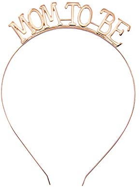 Oblique Unique® Serre-tête Mom to Be - En métal - Pour fête prénatale - Couleur or rose