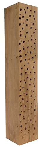 Bienenhotel Stamm Insektenhotel Wildbienen Eiche Massivholz Hartholz Wildbienenhotel Nisthilfe Bienen (Natur unbehandelt, 75 cm)