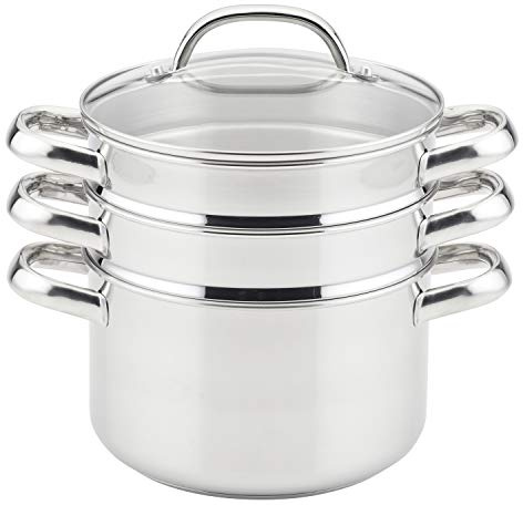 Prestige Stainless Steel Steamer Set with Bonus Basket, 4 Quart, Silver