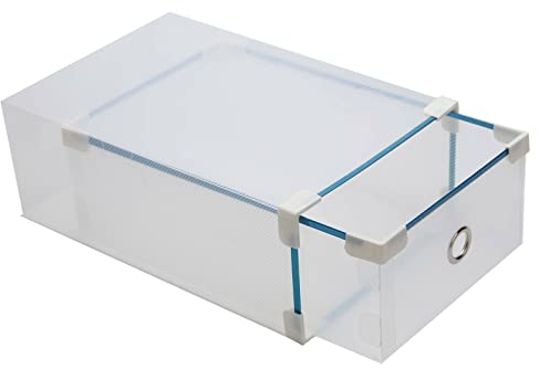 Trintion 10Stück Set Schuhboxen Schuhkasten Schuhkarton Schuhaufbewahrung Aufbewahrungsbox mit Deckel Transparent Plastik Stapelbare Organizer DIY Schuhschachtel Schubladen Tragbar
