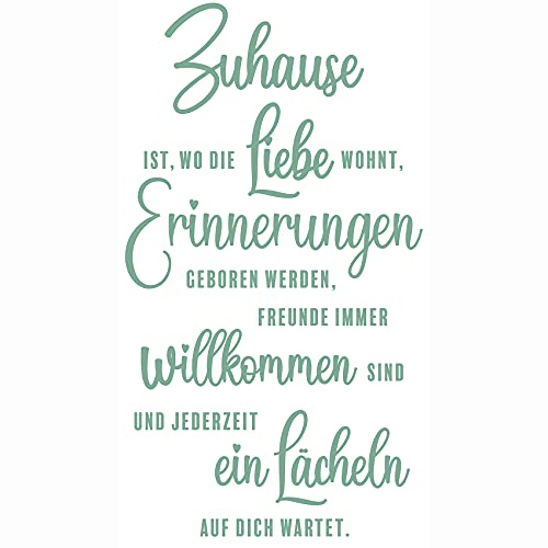 yabaduu Wandtattoo Spruch Zuhause ist wo die liebe wohnt 60x77cm Wanddeko Zitat Wandsticker Aufkleber selbstklebend für Wohnzimmer Büro Schlafzimmer Esszimmer Flur YX024 (Mint)