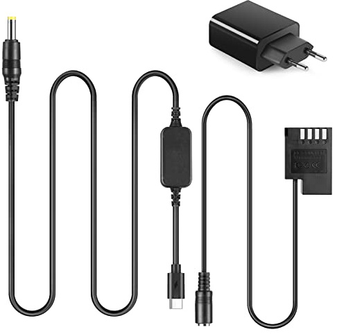 DMW-DCC12 Adaptateur USB-C Câble d'alimentation BLF19E BLF19PP Coupleur de Batterie factice Kit Adaptateur PD pour Panasonic Lumix DMC-GH5 GH5s GH5m GH4 GH4K GH3 GH3K G9 Caméras
