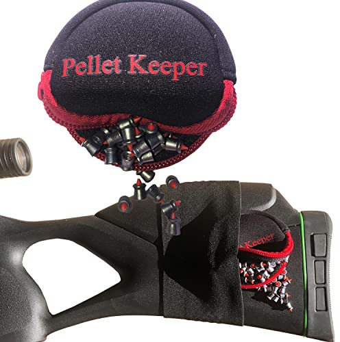 Keyfit Tools Air Rifle Pellet Keeper .177 .22 BB Ammo Bullet Clip Holder (2 Pack) - Store & Access Pellets & Magazines On Gun Stock Or Barrel - Neoprene Pouch Holds Air Rifle Ammo Secure & Quiet