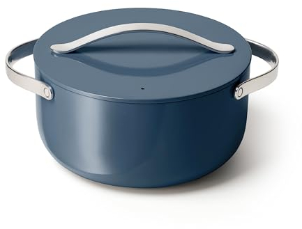 Caraway Nonstick Ceramic Dutch Oven Pot with Lid (6.5 qt, 10.5) - Non Toxic, PTFE & PFOA Free - Oven Safe & Compatible with All Stovetops (Gas, Electric & Induction) - Navy