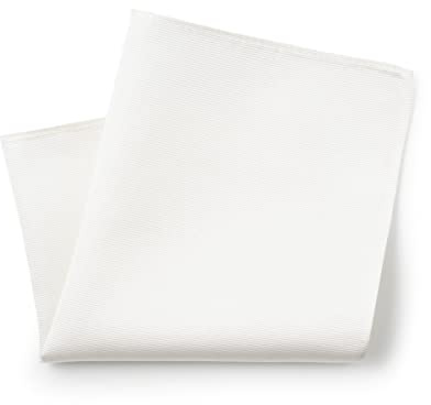THE SAVILE ROW COMPANY LONDON Men's Silk Pocket Square Handkerchief - White Fine Twill Weave