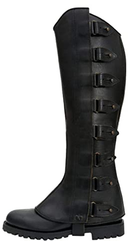 NUMJAW Mens Pirate Costume Boot Covers Pirate Boots Viking Medieval Steampunk Renaissance Boot Covers Costume Leg Armor Leather Boot Covers Knight Warrior Halloween Cosplay Accessories