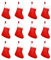 Calcetines Navideños Decoracion,12 Piezas Botas de Navidad,Calcetines de Navidad,Calcetín de Navidad 36 x 23 x16cm,Bota Navideña para Llenar y Colgar