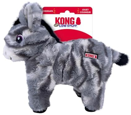 KONG Low Stuff Hundespielzeug aus Plüsch, gestreift, für alle Hunderassen (Donkey)