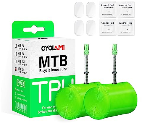 CYCLAMI Camara Bicicleta 29 MTB,2PCS Camara Bicicleta Ultraligera de TPU para Bicicleta MTB Bicicleta 29 X 1.9-2.5 Longitud de válvula Francesa 45 mm para Bicicleta de montaña