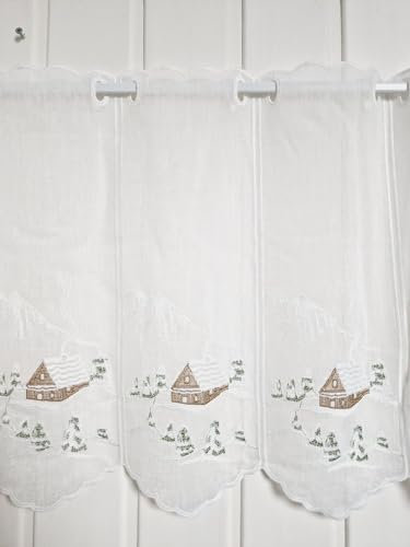 Arinosa Scheibengardine Landhaus Berg Natur Stick 45 cm H ab 1 M