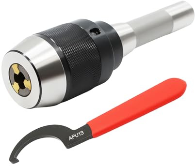 Jecoupoon 1/64-1/2 Special Heavy Duty Keyless Drill Chuck with Integrated Shank, R8 Shank, Titanium Jaws (1/2 R8 Shank)