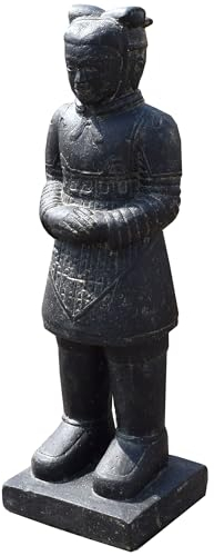 Stonox Stein Soldat Chinesischer Krieger Nagpur Stehend, Steinguss Frostbeständig, Historische Gartenattraktion, Terrakotta Krieger Nachbildung, für Garten
