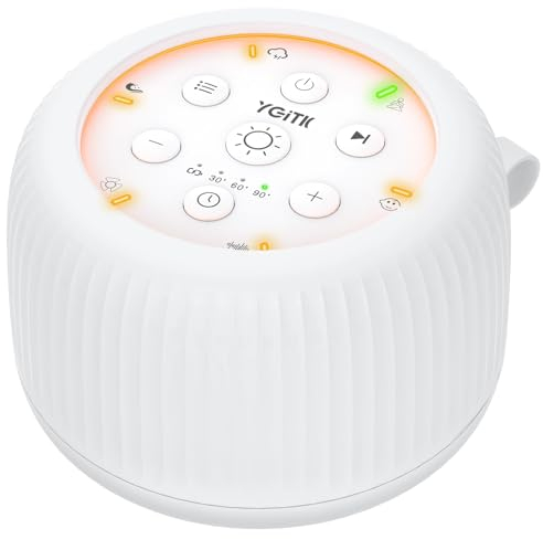 YGiTK White Noise Machine for Babies & Adults. Portable Sound Machine with 30 Natural Soothing Sounds, Rechargeable Battery, USB Timer | Nursery, Travel, Sleep & Relaxation Gift