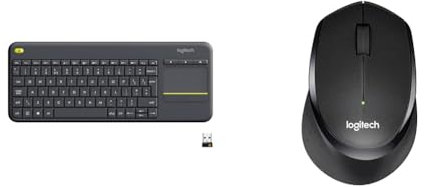 Logitech K400 Plus Wireless Touch TV Keyboard With Easy Media Control and Built-in Touchpad & M330 SILENT PLUS Wireless Mouse, 2.4GHz with USB Nano Receiver