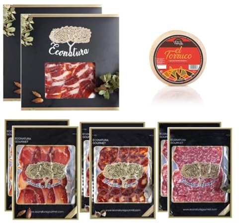Cesta Gourmet para regalar. Jamón Ibérico Bellota, Salchichón Ibérico, Chorizo Ibérico, Lomo Ibérico, Queso semicurado. Cesta gourmet Ibérica.