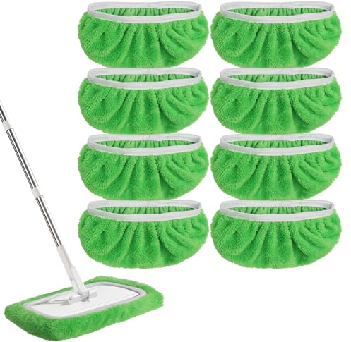 Mikrofaser Wiederverwendbare Wischmopp Nachfüllpads, Wiederverwendbare Mikrofaser Mop Pads, Mikrofasertücher Reinigung Mop Kopf Ersatz Nass Trocken Mops Kompatibel mit Swiffer