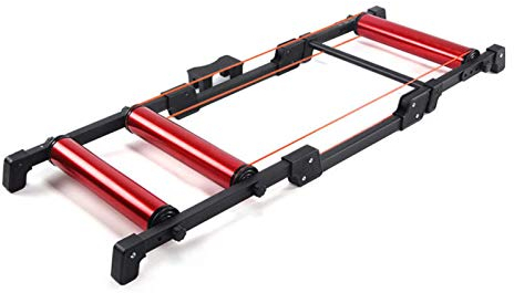 WJFLUCK Fahrradtrainerständer, Fahrrad-Trainingsplattform, Leiser Roller-Trainingsständer für Mountainbikes, Zusammenklappbarer Rollenständer für das Indoor-Training, Passend für 24-29-Zoll-Rennräd