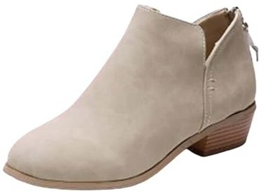 Botas Chelsea para mujer, botas cortas estilo western con tacón en bloque, botas de goma, botas de cuero liso, botas antideslizantes, botas cortas de trabajo, botas de invierno, con cremallera, botas