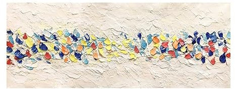 LCDIUDIU Ölbilder Auf Leinwand Handgemalt,Ölgemälde Auf Leinwand, Handgemalt, Modern, Abstrakt, Farbe, Dicke Textur, Minimalistisch, Ungerahmt, Großes Kunstwerk, Wandkunst für Wohnzimmer, Schla