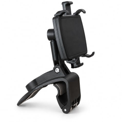 Genérico Soporte Móvil para Coche con Pinza Ajustable 360° para Salpicadero/Parasol/Espejo Retrovisor, Antideslizante y Estable | Compatible con iPhone, Samsung, Xiaomi y Más