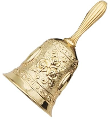Handglocke, große Vintage-Metall-Handglocke, europäischer Stil, goldene Abendessenglocke, dekorative Hochzeitsglocke, Serviceglocke, Weihnachtsglocke