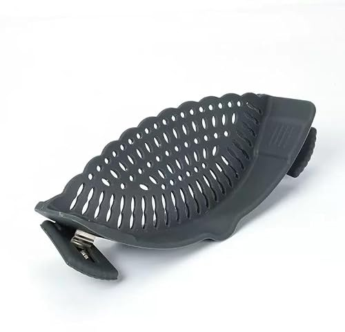 Colador de silicona para ollas, colador ajustable con clip para ollas, sartenes, escurridor de ollas resistente al calor, colador de pasta de cocina para verduras y fideos